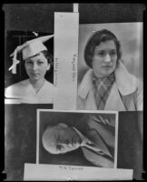 Portrait photographs of Thomas Nixon Carver, Phyllis Steger, and Virginia Hall, 1935 (copy photo)