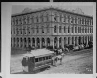 Exterior view of Pico House in 1870 (copy), Los Angeles, 1935