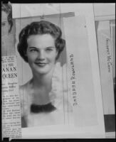 Barbara Rowland, daughter of the mayor of Santa Ana, Fred C. Rowland, and Queen of the Salinas Rodeo, Santa Ana, 1935 (copy photo)