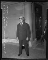 Ed V. Turner in court, Los Angeles, 1935