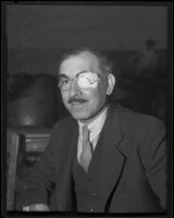 Monte Carter hit in eye, Los Angeles, 1935