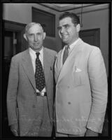 Justice John W. Preston of the State Supreme Court and US Attorney Peirson M. Hall, both involved in the Elk Hills oil field case, 1935