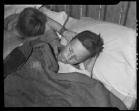 Runaway John Sizemore, Jr. sleeps, Southern California, 1935