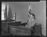 Royal Leonard in the witness box, Los Angeles, 1935