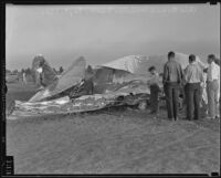 Wreckage from a plane crash at Mines Field, Los Angeles, 1935