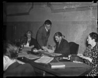 Mame Beatty, Geo Roth, Gordon McDonough, and Gladys Johnson, Supervisor's Office, Los Angeles, 1935