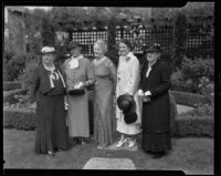 Members of the Women's Law Observence Association in a garden, Los Angeles, 1935