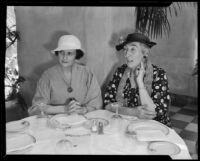 Dr. Meta Glass and Dr. Kathryn McHale lunch at the Ambassador Hotel, Los Angeles, 1935