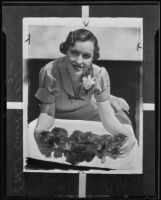 Ethel Knox with 12 newborn kittens, Los Angeles, 1935