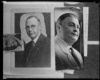 James Leech, banker, and Ralph R. Laughlin, tenor singer, obituary photographs, Los Angeles, 1935 (copy photo)