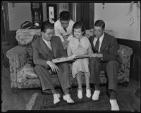Three Tejada siblings (Hernan, Elvira, and Ximeno) and their cousin Carlos Muñoz, Los Angeles, 1935.