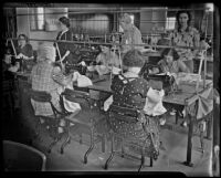 Women learning to sew at the Frank Wiggins Trade School, Los Angeles, 1935