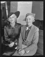 Dorothy Davidson, left, and her sister, Mildred Kritser, during Davidson's divorce proceedings, Los Angeles, 1935