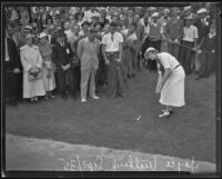 Joyce Wethered golfs at the Wilshire Country Club, Los Angeles, 1935