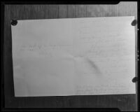 Pages 2 and 3 of Rudolph Schiffman Jr. suicide note to mother and sister, Los Angeles, 1935