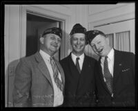 Warren Tinkler, Z. S. Leymel, and C. J. Anderson campaign for the location of the location of the American Legion convention, Fresno, 1935