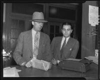 Bryant Washburn, Jr., and Detective Lieutenant Whitehead, Los Angeles, 1935