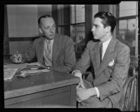 Bryant Washburn, Jr., and Detective Lieutenant Whitehead, Los Angeles, 1935