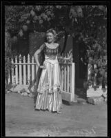Norma Dana prepares to perform, Los Angeles County, 1935