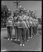 Captain Margaret Steed leads the American Legion Auxiliary drill team, San Gabriel, 1935