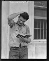 James Paul Norman studying at Riverside County Jail, Riverside, 1935