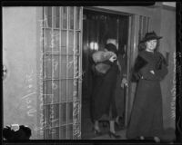 Mrs. Clara Steeger and Mrs. Hazel Glab go to jail, Los Angeles, 1935