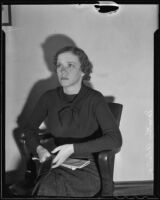Dorothy Adams testifying in the Hazel Glab case, Los Angeles, 1936