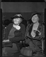 Minnie Hessian (left) and Margaret J. Fogerty, policewomen visiting from Saint Paul, Minnesota, Los Angeles, 1935