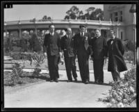 Actor Francis Lederer and Southland religious leaders at the California Pacific International Exposition, San Diego, 1935