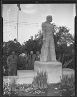 "Spirit of the C. C. C" by John Palo-Kangas in Griffith Park on the day President Roosevelt unveiled the statue, Los Angeles, 1935
