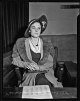 Bessie Karb testifying in court, Los Angeles, 1935