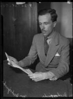 Jan Drohojowski seeking alimony, Los Angeles, 1935