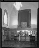 Interior of newly dedicated Chaffey Memorial Library, Ontario, 1935