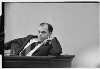 Milson W. Downs on the witness stand, Los Angeles, 1935