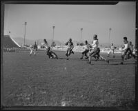 Homer Griffith in the middle of a play, Los Angeles, 1935