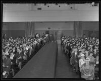 Audience at Los Angeles Times' First Annual Fashion Show, Los Angeles Times building, 1935