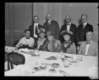 Charles C. Moore supporters Marshall Stimson, Florence Collins Porter, Cora Deal Lewis, Ella P. True, Charles Chapman, Ralph Arnold, William M. Bowen, J. G. Mott, and W. W. Mines, Los Angeles, 1922
