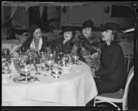 Princess Natalia Vasili at lunch with Theda Bara and other Hollywood women, 1935