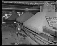 Cement runways underneath Commercial Exchange Building, Los Angeles, between 1935 and 1936