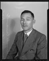 Steel engineer Yoshiyuki Kawamoto visits from Japan, Los Angeles, 1935