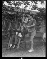 Gladys Swarthout and her husband Frank Chapman enjoying vacation, Palm Springs, 1935