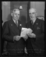 Clarence B. Richardson and Bryant B. Brooks, former Governor of Wyoming, Los Angeles, 1935