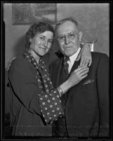 Reunited half-siblings Beatrice Humes Luhmann and Herbert Lowndes, Los Angeles, 1935