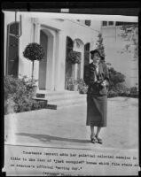 Constance Bennett outside her Beverly Hills mansion, Beverly Hills, 1935 (copy photo)
