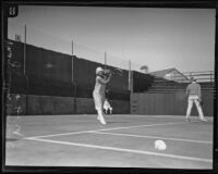 May Sutton Bundy and Cliff Herd at the Pacific Coast doubles tournament, Los Angeles, 1927