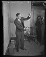 Attorney Richard Cantillon in witness room during William Edward Hickman's murder trial, Los Angeles, 1928