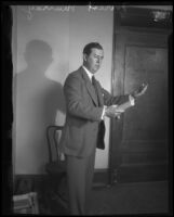 Deputy Dist. Atty. Forrest Murray at William Edward Hickman's murder trial, Los Angeles, 1928