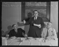 A. J. Hill, Lawrence M. Judd, and Lewis Cruckshank at a planning meeting, Southern California, 1935