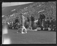 Washington State Cougars coach "Babe" Hollingberry during a football match