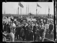 Harry A. Hollzer and colleagues on a ship, circa 1926